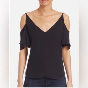 A.L.C. Black Cold-Shoulder V-Neck Camisole
